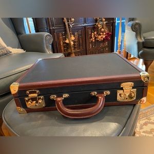 Bottega Veneta Italian Leather Trim Hard Briefcase